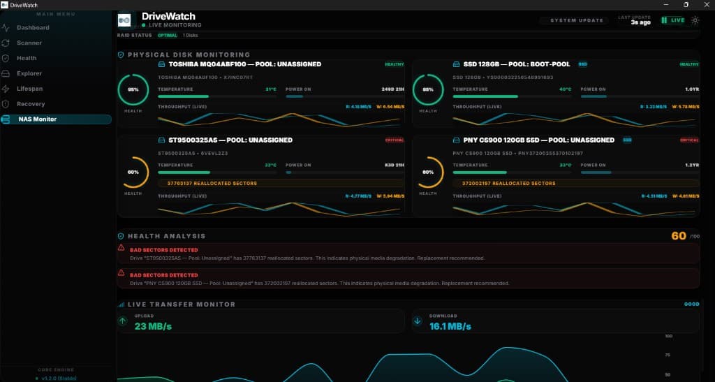 NAS monitoring preview